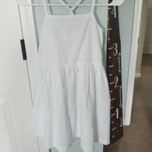 Girls White Eyelet Sundress.